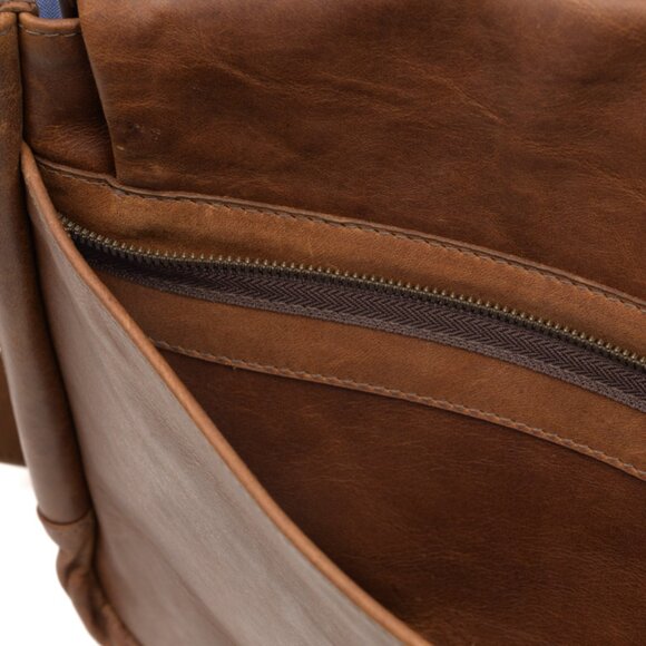 New! Reclaimed Leather Messenger Bag - Picture 7 of 7